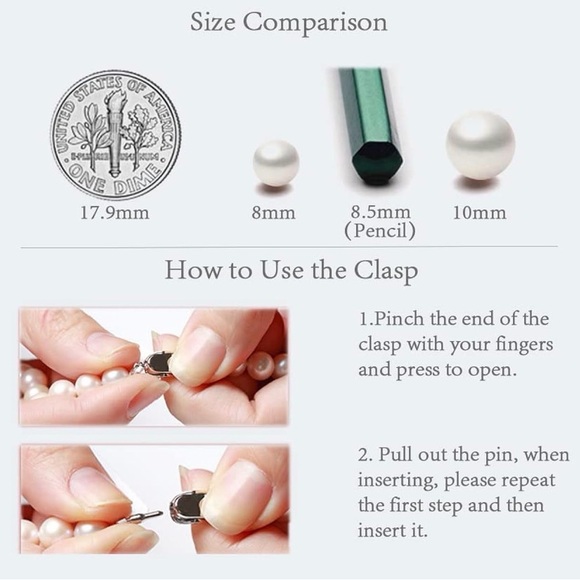 Elegant Silver Pearl Necklace - Picture 2 of 2